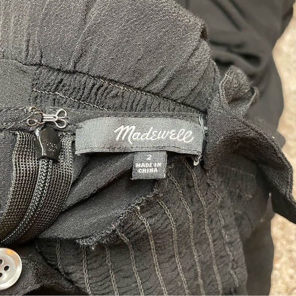 Madewell Smocked Crop Wide Leg Jumpsuit in True Black 2 H1084 - Picture 10 of 16